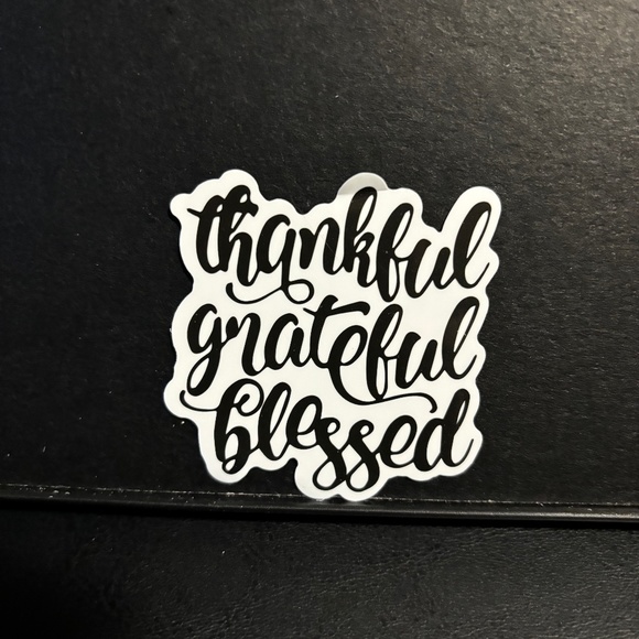THANKFUL, GRATEFUL, BLESSED QUOTE STICKER - Picture 1 of 1